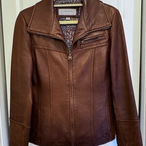 Marc New York Brown 100% Leather Jacket